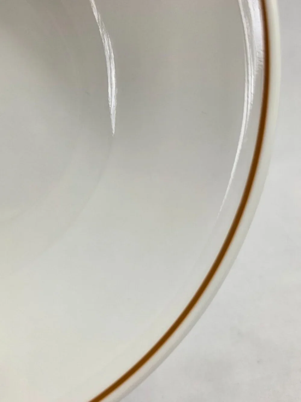 Corning Corelle Indian Summer 10 Inch Round Serving Bowl White Single Brown Ring